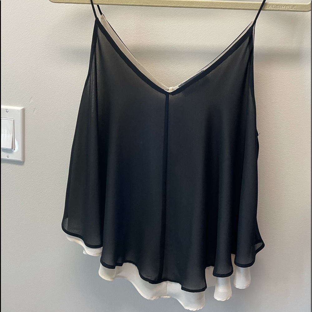 ASTR spaghetti strap satin flowy tank